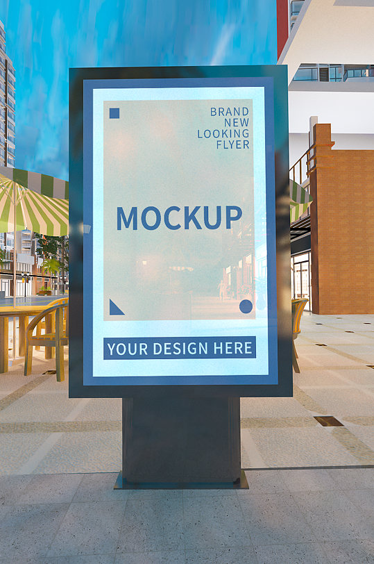 三角廣告牌樣機素材與設計模板 眾圖網助力廣告制作